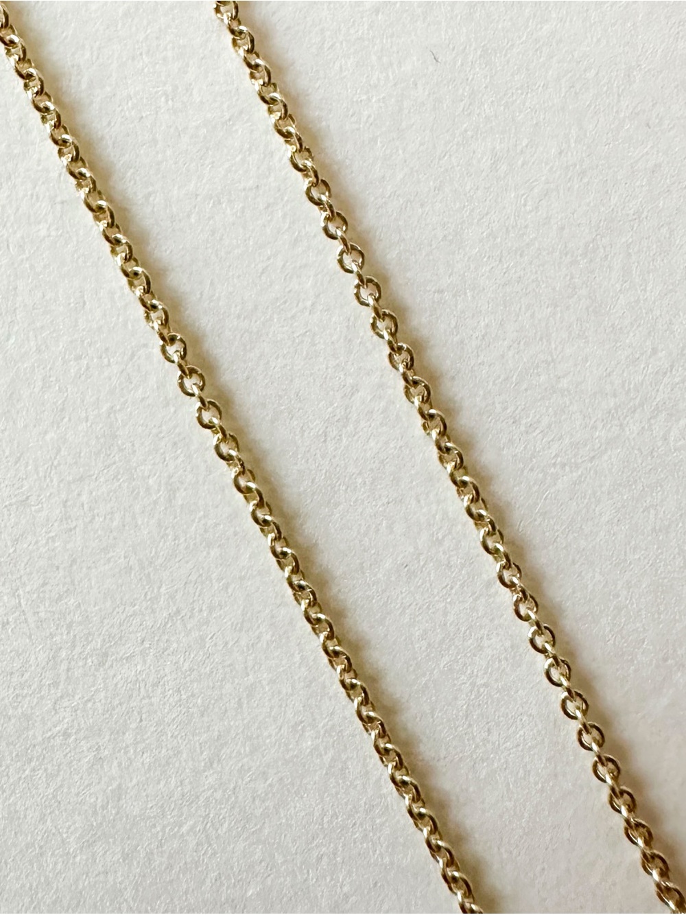 14K Solid Gold Delicate Rolo Chain 16" - Picture 3 of 5